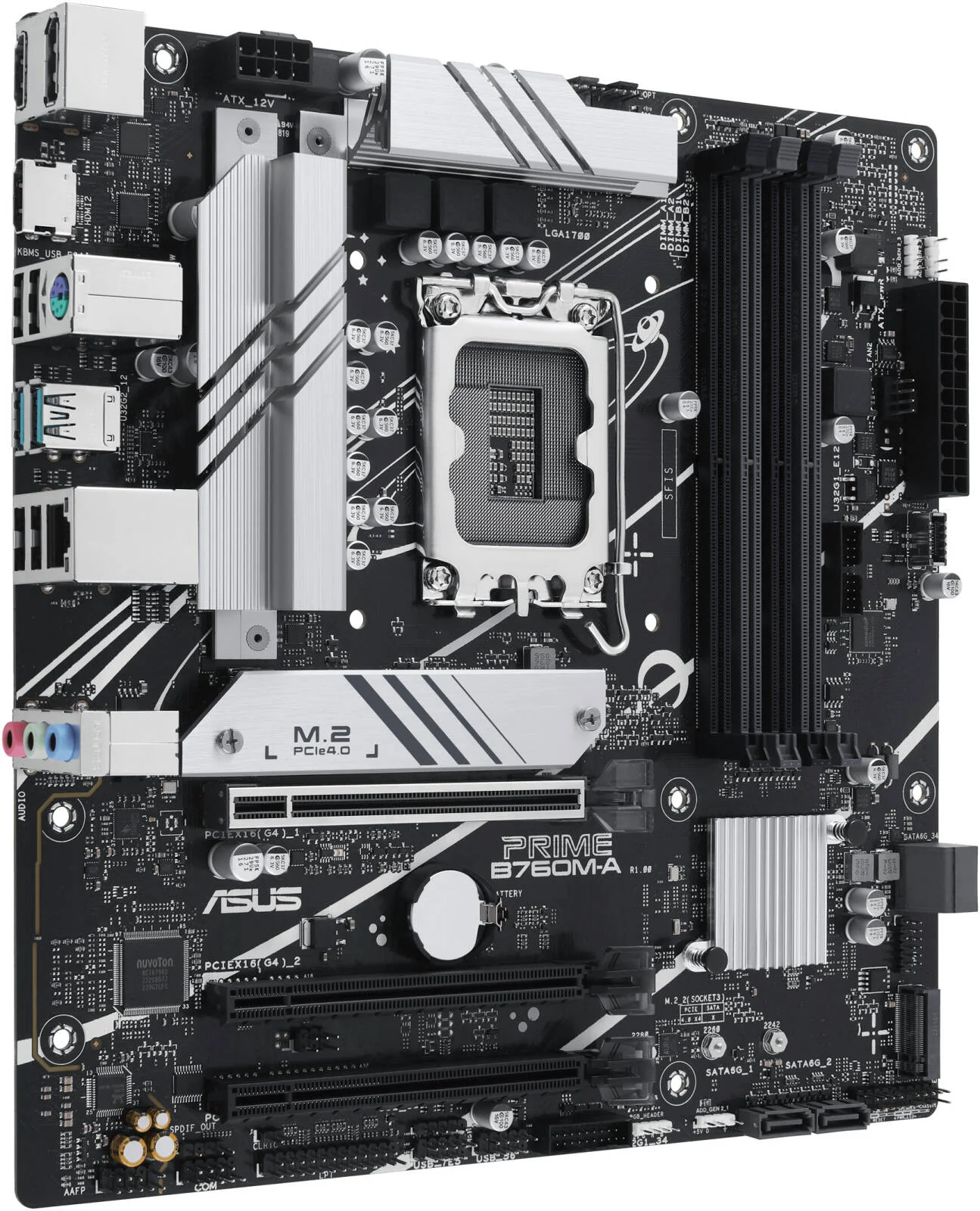 مادربرد ایسوس B760M-A-CSM Micro ATX LGA 1700، چیپست Intel B760، دارای 4 اسلات DIMM DDR5، حداکثر حافظه 128 گیگابایت، 2 اسلات M.2، 1 اسلات PCIe 4.0 x16، اترنت Realtek 2.5Gb | 90MB1EK0-M0EAYC