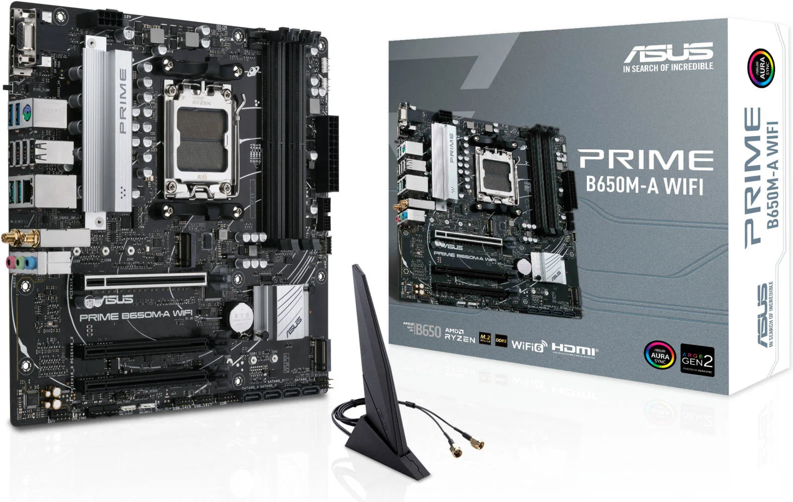 مادربرد ASUS PRIME B650M-A WIFI AM5 Micro-ATX، چیپست AMD B650، چهار اسلات DDR5 DIMM دو کاناله، حداکثر حافظه 128 گیگابایت، 1x PCIe 4.0 x16، اترنت 2.5 گیگابیتی/Wi-Fi 6، 1xDP، 1xVGA، 1xHDMI | 90MB1C00-M0EAY0