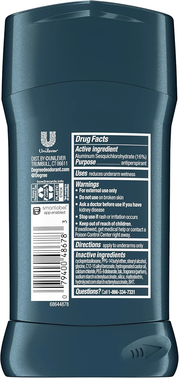 دئودورانت ضد تعریق مردانه Degree Advanced، محافظت 72 ساعته در برابر عرق و بو، رایحه مریم گلی و مه اقیانوس، با فناوری Motionsense، 76 گرم، 4 عدد