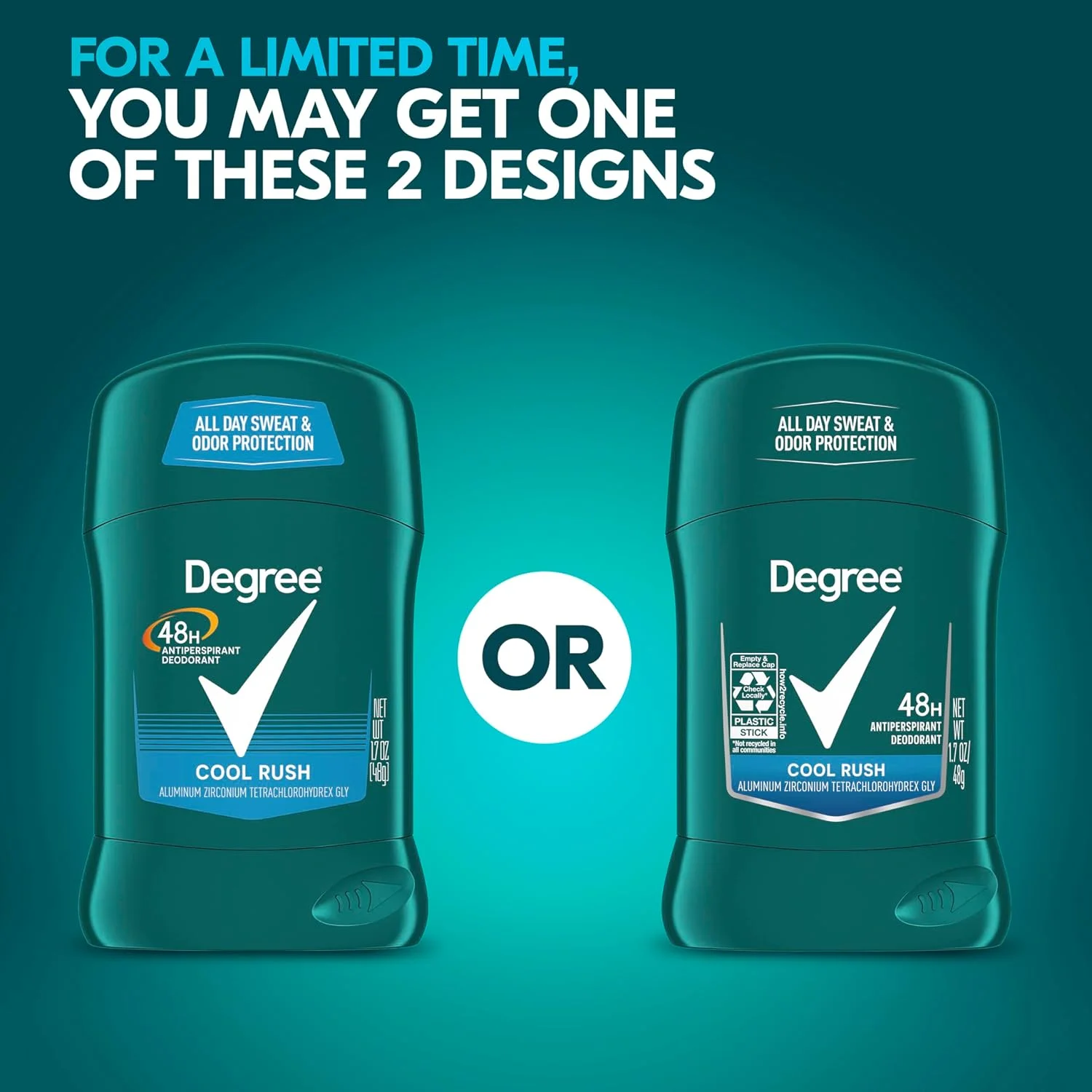 دئودورانت ضد تعریق مردانه Degree مدل Original Protection با محافظت 48 ساعته در برابر تعریق و بو، Cool Rush، حجم 50 میلی لیتر، بسته 12 عددی دئودورانت ضد تعریق مردانه Degree مدل Original Protection با محافظت 48 ساعته در برابر تعریق و بو، Cool Rush، حجم 50 میلی لیتر، بسته 12 عددی