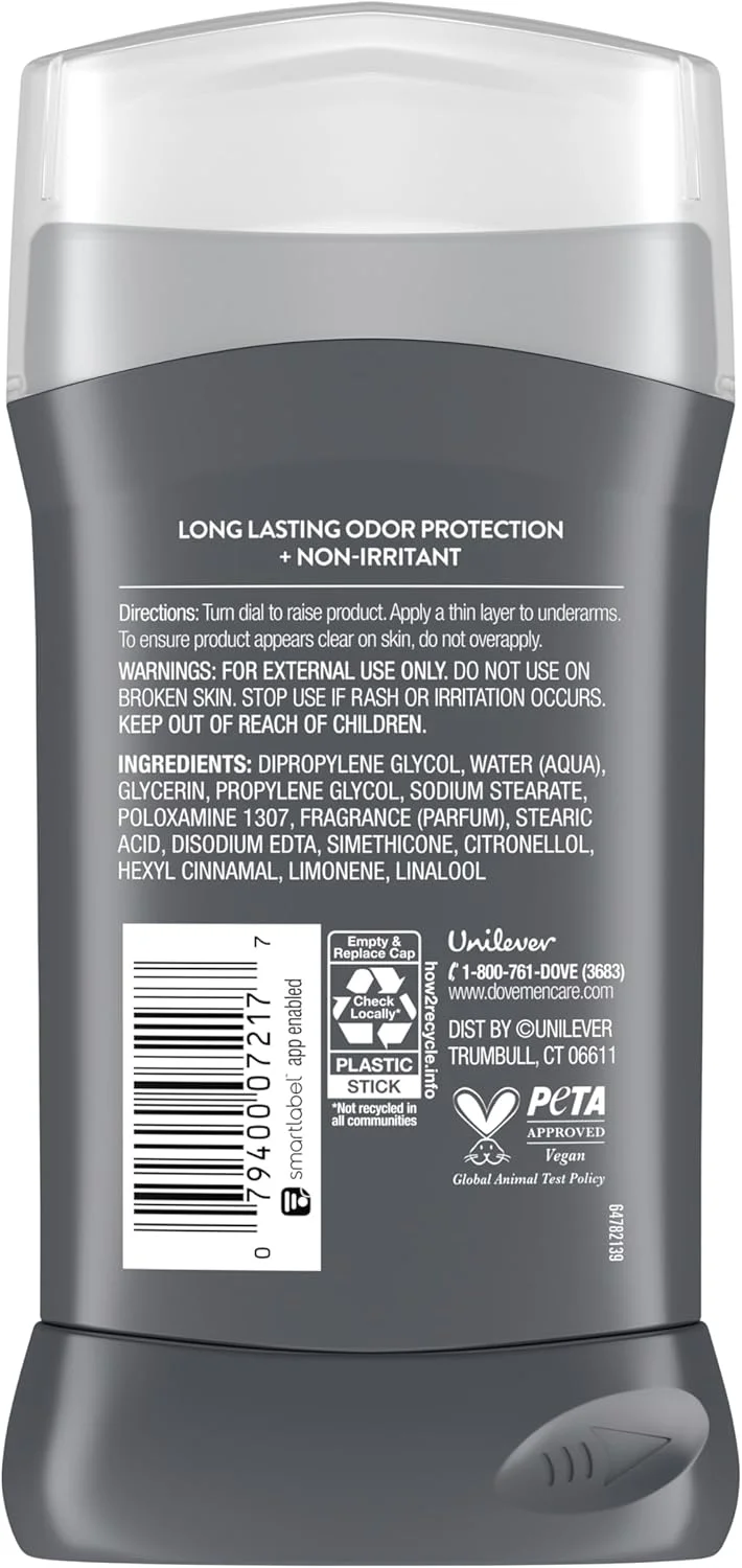 مام ضد تعریق مردانه داو من + کر با محافظت 72 ساعته در برابر تعریق و بو، طراوت مضاعف، فرموله شده با ویتامین E و مرطوب کننده سه گانه، 76 گرم