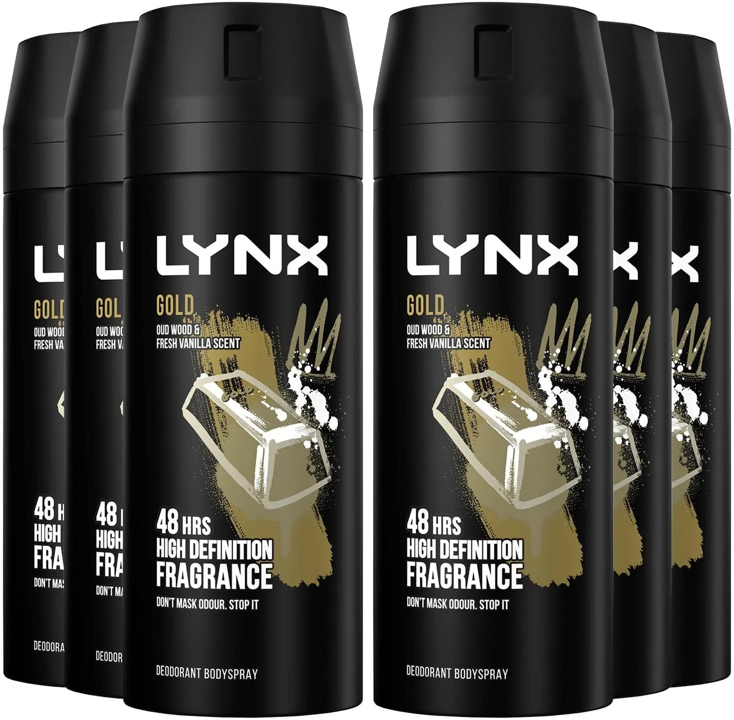 اسپری خوشبو کننده بدن مردانه Lynx Gold، بسته 6 عددی 150 میلی لیتری اسپری خوشبو کننده بدن مردانه Lynx Gold، بسته 6 عددی 150 میلی لیتری