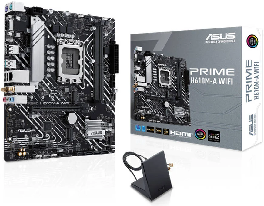 مادربرد ASUS Prime H610M-A Wi-Fi Micro-ATX LGA 1700، چیپست Intel H610، 2 اسلات DIMM DDR5، حداکثر حافظه 96 گیگابایت، 2 اسلات M.2، 1 اسلات PCIe 4 0 x16، اتصال Wi-Fi 5 BT5 | 90MB1G00-M0EAY0