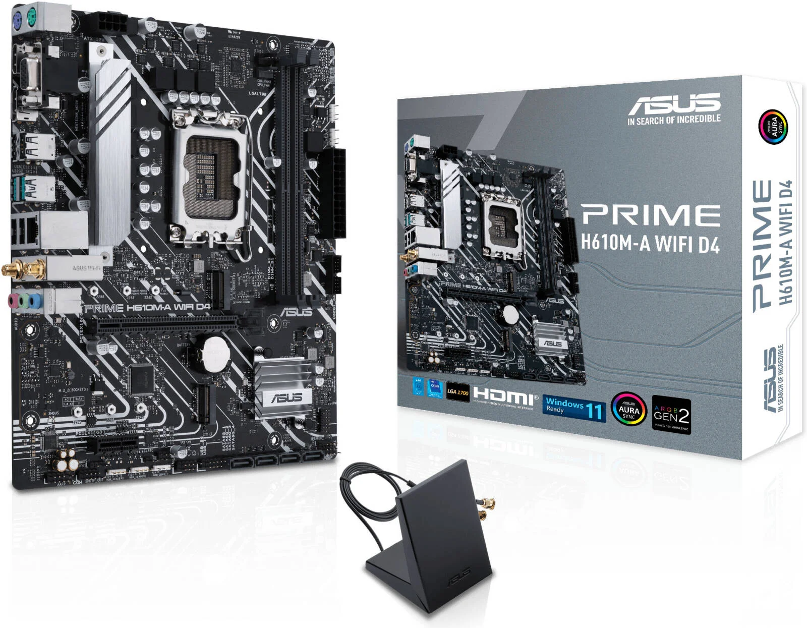 مادربرد ASUS Prime H610M-A WiFi LGA 1700 Micro ATX، دو اسلات DDR4 DIMM، حداکثر حافظه 64 گیگابایت، یک اسلات PCIe 4.0 x16 SafeSlot، دو اسلات M.2، اتصال WiFi و بلوتوث | 90MB1C80-M0EAY0