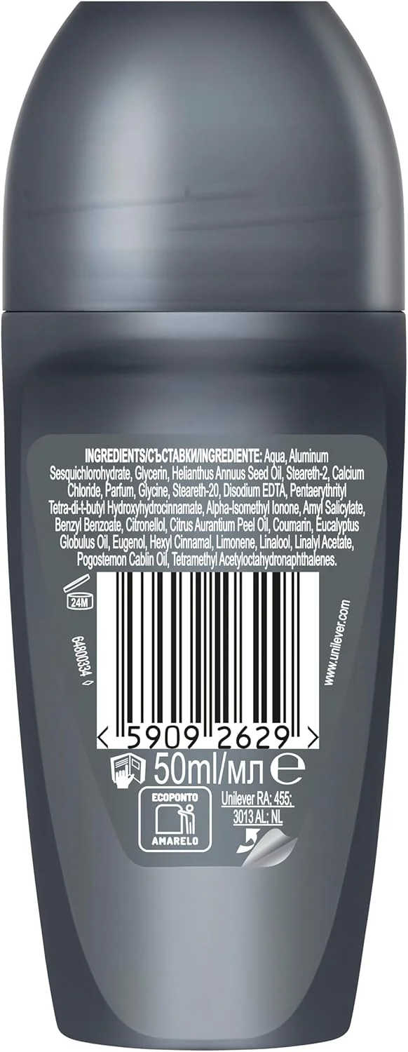 رول ضد تعریق مردانه داو من+کر، محافظت 72 ساعته، بدون ایجاد لک سفید و زرد، 50 میلی لیتر