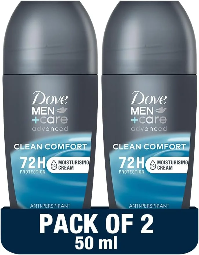 دئودورانت رولی ضد تعریق مردانه داو من+کر، Clean Comfort، مرطوب کننده، محافظت 72 ساعته، 50 میلی لیتر x 2 دئودورانت رولی ضد تعریق مردانه داو من+کر، Clean Comfort، مرطوب کننده، محافظت 72 ساعته، 50 میلی لیتر x 2