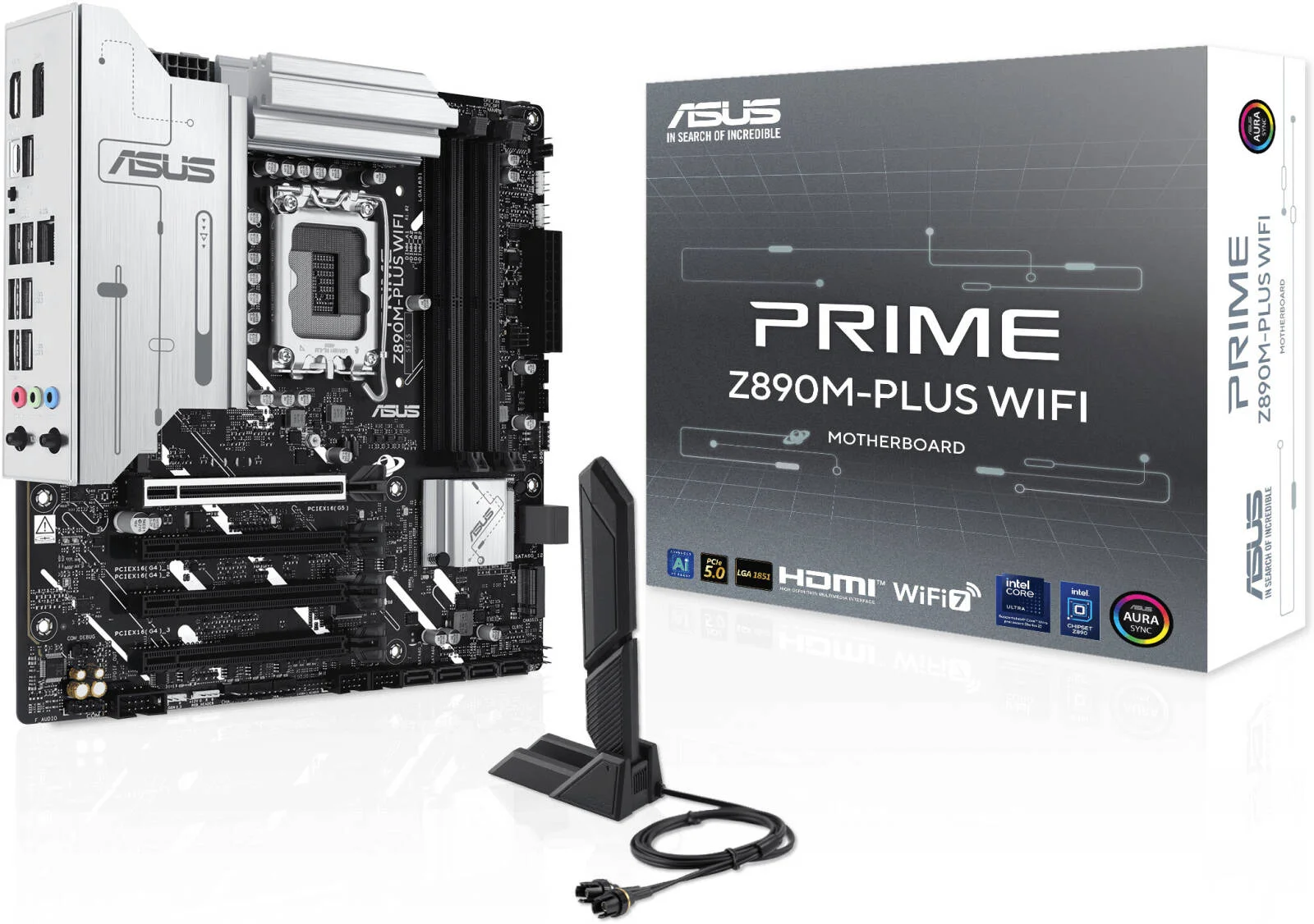 مادربرد ASUS Prime Z890M-Plus Wi-Fi LGA 1851 Micro ATX، چیپست Intel Z890، 4 اسلات DDR5 DIMM، حداکثر حافظه 192 گیگابایت، Wi-Fi 7 و BT 5.4، 1 اسلات PCIe 5.0 x16، 3 اسلات M.2 | 90MB1J80-M0EAY0