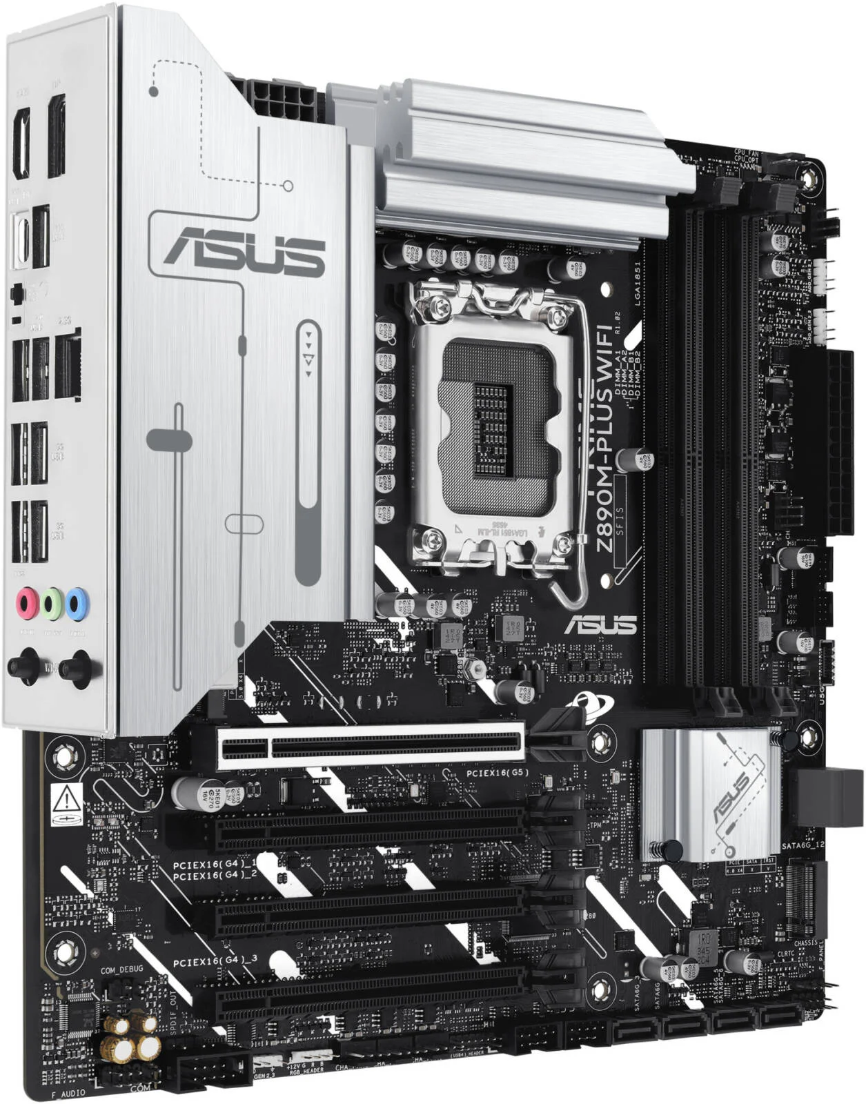 مادربرد ASUS Prime Z890M-Plus Wi-Fi LGA 1851 Micro ATX، چیپست Intel Z890، 4 اسلات DDR5 DIMM، حداکثر حافظه 192 گیگابایت، Wi-Fi 7 و BT 5.4، 1 اسلات PCIe 5.0 x16، 3 اسلات M.2 | 90MB1J80-M0EAY0