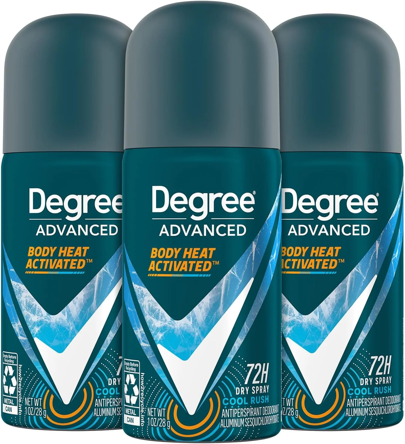 دئودورانت ضد تعریق مردانه Degree مدل Cool Rush، بسته 3 عددی، محافظت پیشرفته 72 ساعته، 28 گرم دئودورانت ضد تعریق مردانه Degree مدل Cool Rush، بسته 3 عددی، محافظت پیشرفته 72 ساعته، 28 گرم