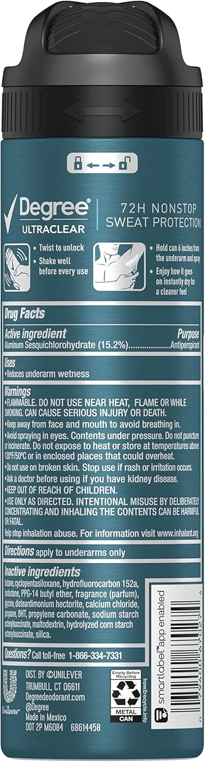 اسپری ضد تعریق مردانه FQQF Degree Ultrclear محافظت در برابر لکه های دئودورانت لباس های تیره و روشن، اسپری خشک فوری 107 گرمی، بسته 3 عددی اسپری ضد تعریق مردانه FQQF Degree Ultrclear محافظت در برابر لکه های دئودورانت لباس های تیره و روشن، اسپری خشک فوری 107 گرمی، بسته 3 عددی