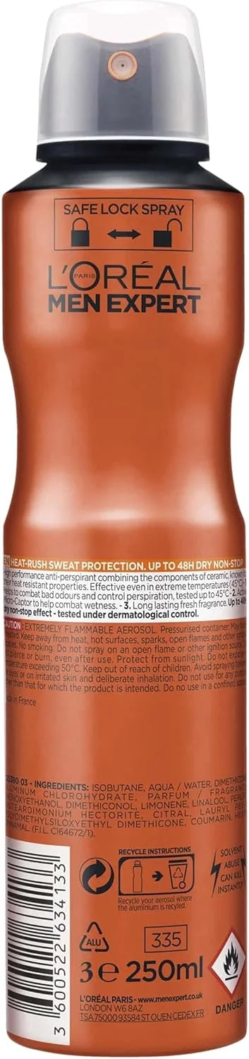 اسپری ضد تعریق مردانه لورآل پاریس مدل Thermic Resist حجم 250 میلی لیتر