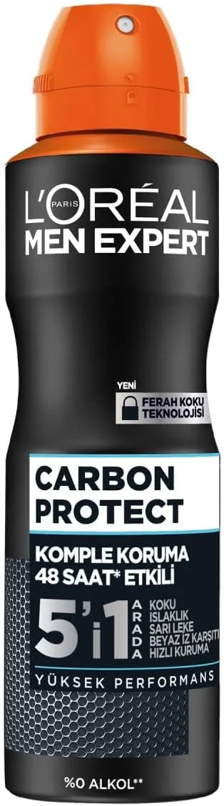 اسپری ضد تعریق مردانه لورآل پاریس مدل Carbon Protect (۱۵۰ میلی لیتر) اسپری ضد تعریق مردانه لورآل پاریس مدل Carbon Protect (۱۵۰ میلی لیتر)
