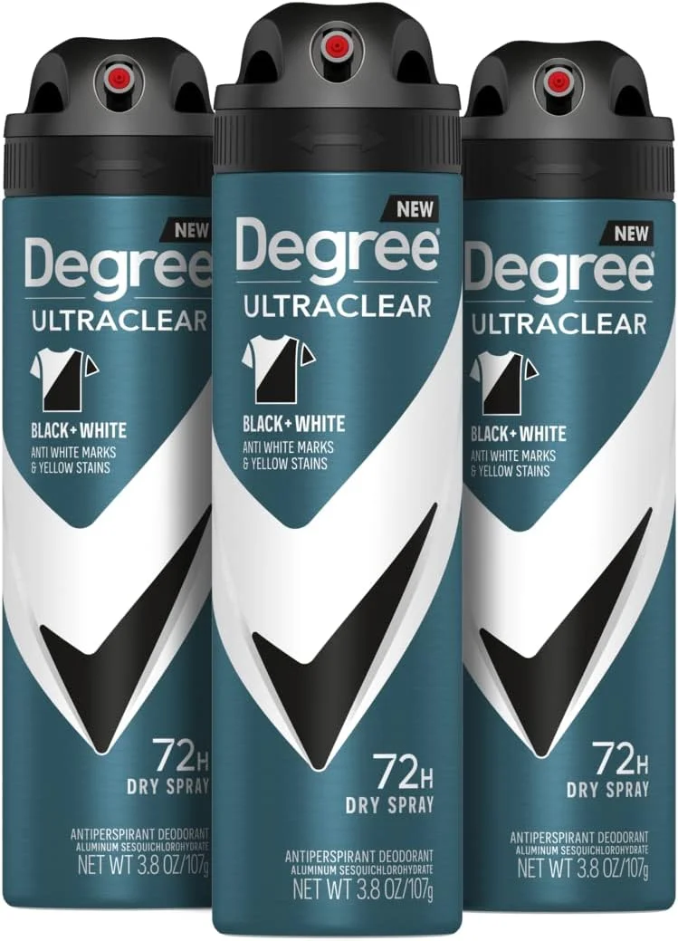 اسپری ضد تعریق مردانه Degree Men UltraClear Black + White، محافظت در برابر لکههای ضد تعریق، با فناوری MotionSense، 107 گرم (بسته 3 عددی) اسپری ضد تعریق مردانه Degree Men UltraClear Black + White، محافظت در برابر لکههای ضد تعریق، با فناوری MotionSense، 107 گرم (بسته 3 عددی)
