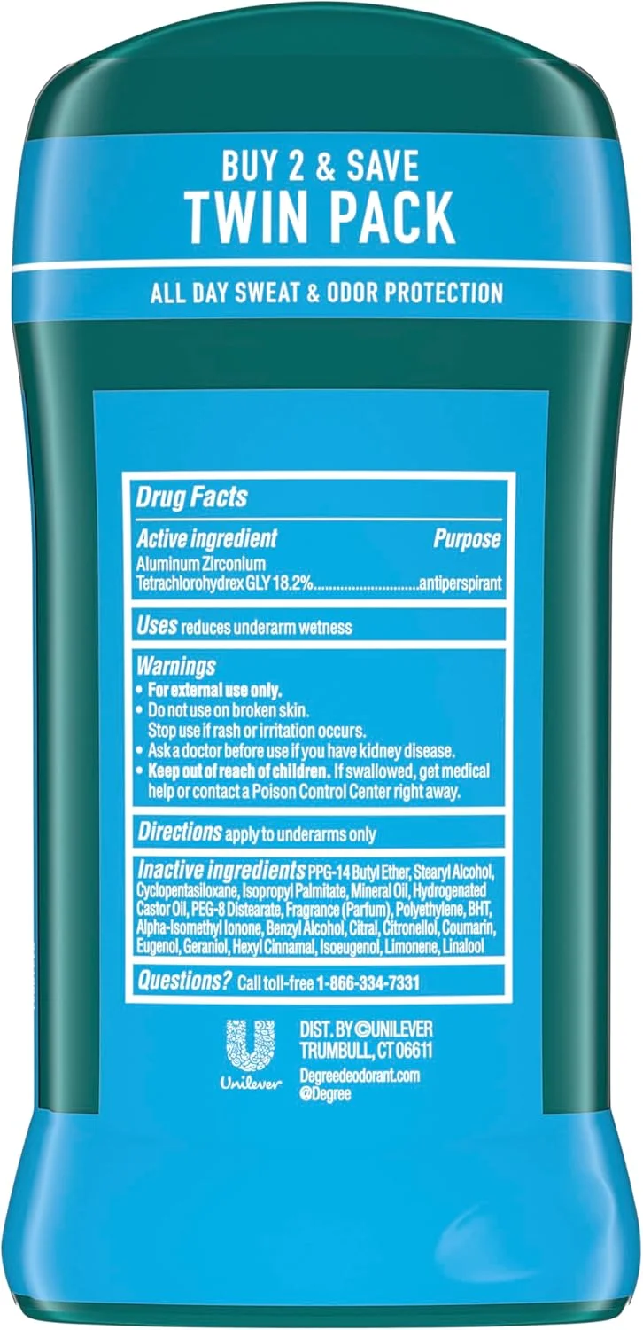 دئودورانت ضد تعریق مردانه Degree، محافظت اصلی، Cool Rush، ۷۶ گرم، بسته ۲ عددی دئودورانت ضد تعریق مردانه Degree، محافظت اصلی، Cool Rush، ۷۶ گرم، بسته ۲ عددی