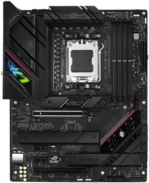 مادربرد ASUS ROG STRIX B650E-F GAMING WIFI ATX، سوکت AM5، چیپست AMD B650، اترنت Intel 2.5Gb، حداکثر 128 گیگابایت DDR5 دو کاناله 4، 1xPCIe 5.0x16، 3xM.2 PCIe، USB 2.0/3.2 1xHDMI/DP | 90MB1BQ0-M0EAY0