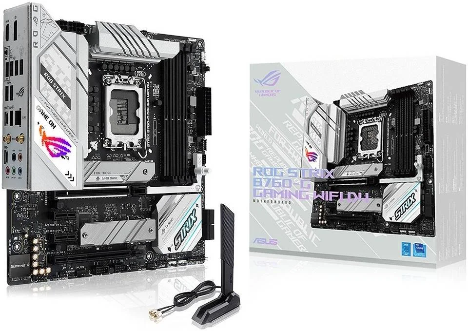 مادربرد گیمینگ ایسوس ROG Strix B760-G Wi-Fi D4 mATX، سوکت LGA 1700، چیپست Intel B760، دو اسلات M.2، چهار اسلات حافظه، تا 5333 مگاهرتز، DP 1.4 / HDMI 2.1، وای فای 6E 2x2 | 90MB1DE0-M0EAY0