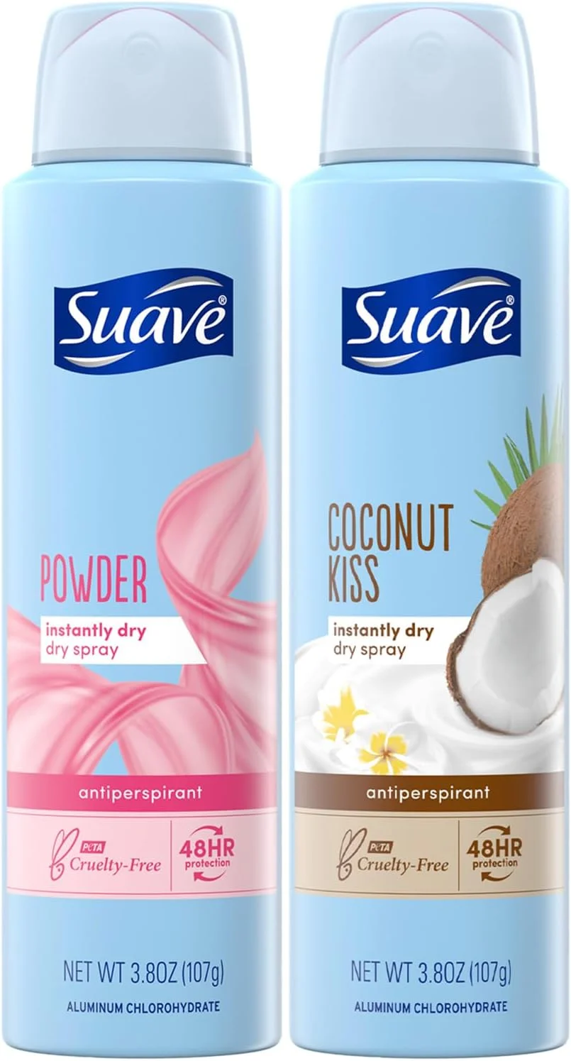 اسپری ضد تعریق زنانه سواو، مجموعه متنوع – پودری، نارگیل و شکوفه گیلاس، خشک شدن فوری، محافظت 48 ساعته، 107 گرم (مجموعه 3 عددی)