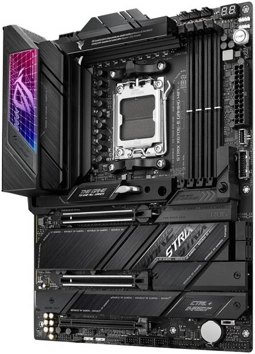 مادربرد ASUS ROG STRIX X670E-E GAMING WIFI ATX، چیپست AMD X670، سوکت AM5، اترنت Intel 2.5 Gb، چهار کانال دوگانه DDR5-6400، حداکثر حافظه 128 گیگابایت، 4xSATA 6Gb/s، PCIe 5.0، HDMI/DP | 90MB1BR0-M0EAY0