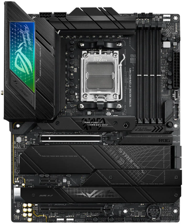 ASUS ROG STRIX X670E-F GAMING WIFI ATX Motherboard, AMD X670 Chipset, AM5 Socket, Intel 2.5 Gb Ethernet, Wi-Fi 6E, 4xDual Channel DDR5-6400, 128GB Max Memory, 4xSATA 6Gb/s, PCIe 5.0 | 90MB1BA0-M0EAY0