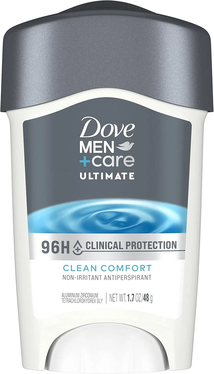 استیک ضد تعریق مردانه داو من + کر مدل Clinical Protection با محافظت 72 ساعته در برابر عرق و بو، با رایحه Clean Comfort و فرمولاسیون حاوی مرطوب کننده سه گانه، حجم 48 گرم