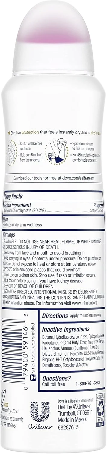 اسپری ضد تعریق و خوشبو کننده بدن زنانه داو Advanced Care Invisible Dry، بدون ایجاد لک سفید روی 100 رنگ، با محافظت 48 ساعته در برابر تعریق و بوی نامطبوع، حجم 107 گرم