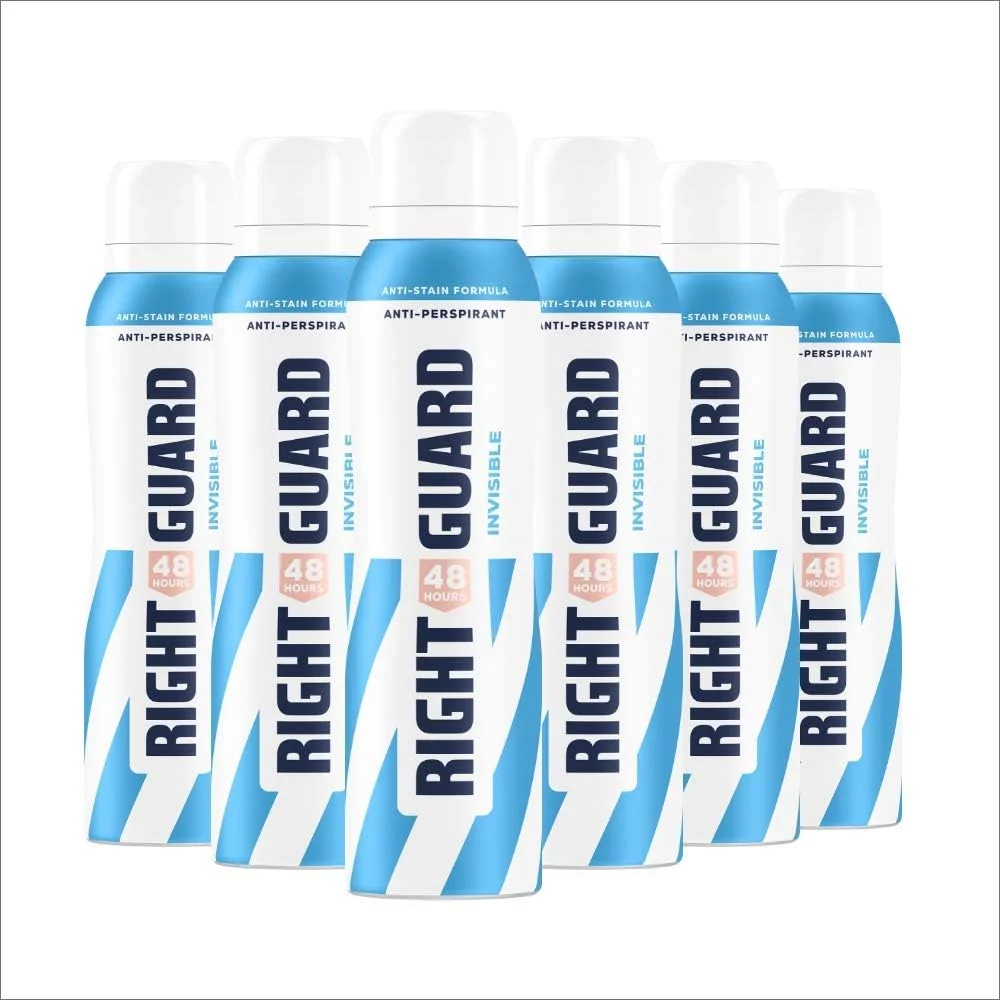 اسپری ضد تعریق زنانه رایت گارد، توتال دیفنس 5 نامرئی، بسته 6 عددی 150 میلی لیتری