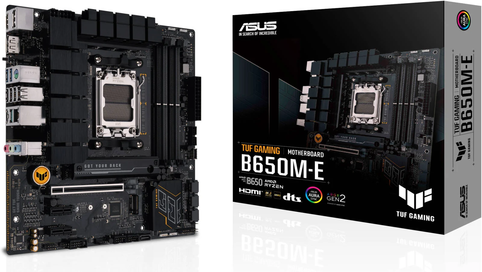 مادربرد ASUS TUF GAMING B650M-E AM5 mATX، چیپست AMD B650، چهار اسلات DDR5 DIMM، حداکثر حافظه 192 گیگابایت، اترنت 2.5 گیگابیتی، PCIe 4.0، دو اسلات M.2، USB 3.2 / Type-C، HDMI / DP / PS/2 | 90MB1FU0-M0EAY0