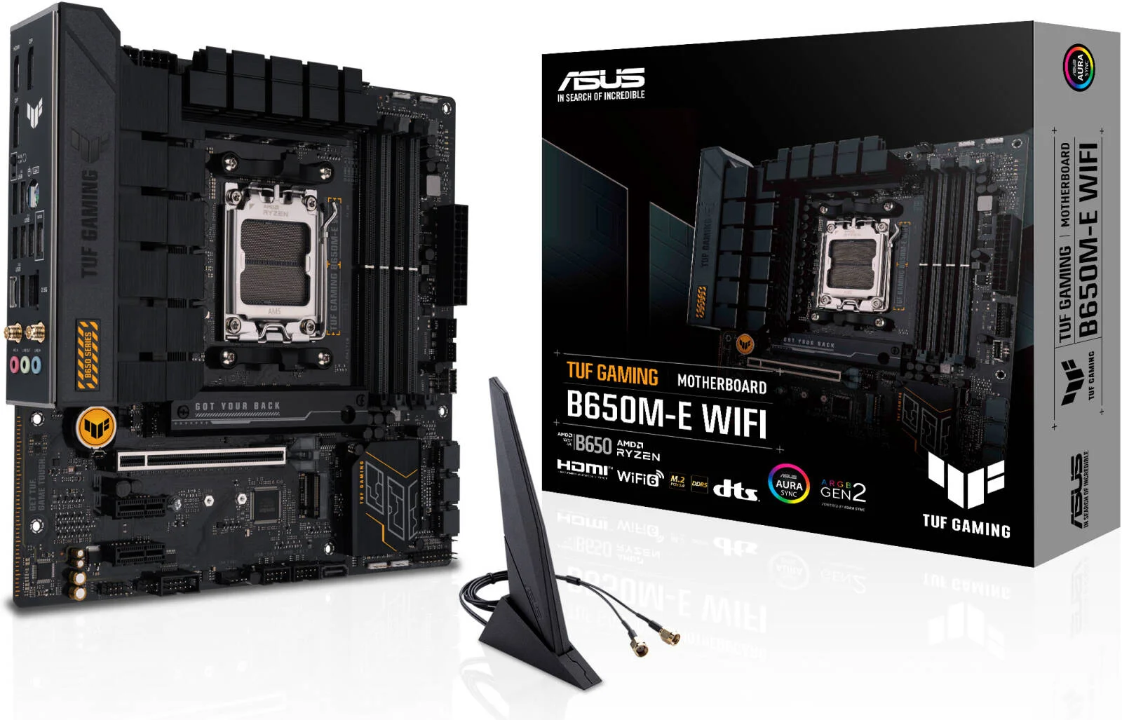 مادربرد ASUS TUF Gaming B650M-E WIFI Micro-ATX AM5، چیپست AMD B650، 4 اسلات DIMM DDR5، حداکثر حافظه 192 گیگابایت، 2 اسلات M.2، 2 پورت DP، 1 پورت HDMI، 3 جک صدا، 1 پورت Realtek 2.5Gb | 90MB1FV0-M0EAY0