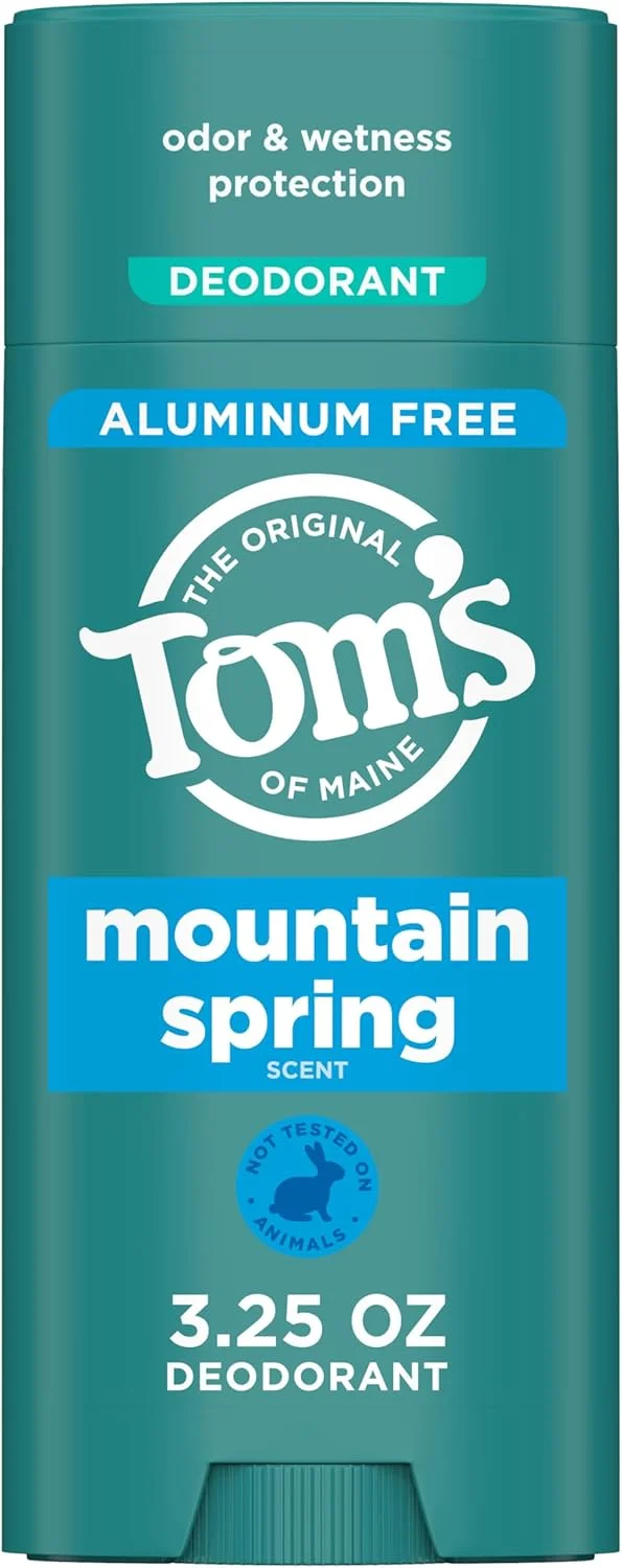 مام دئودورانت طبیعی تامز آف مین با رایحه چشمه کوهستانی، مناسب آقایان و بانوان، بدون آلومینیوم، 92 گرم، بسته 2 عددی