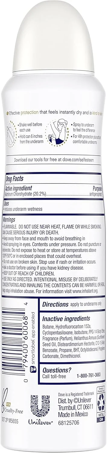 اسپری ضد تعریق زنانه داو Advanced Care با رایحه نارگیل، محافظت 48 ساعته، زیر بغل نرم و راحت، 107 گرم (3 عدد)