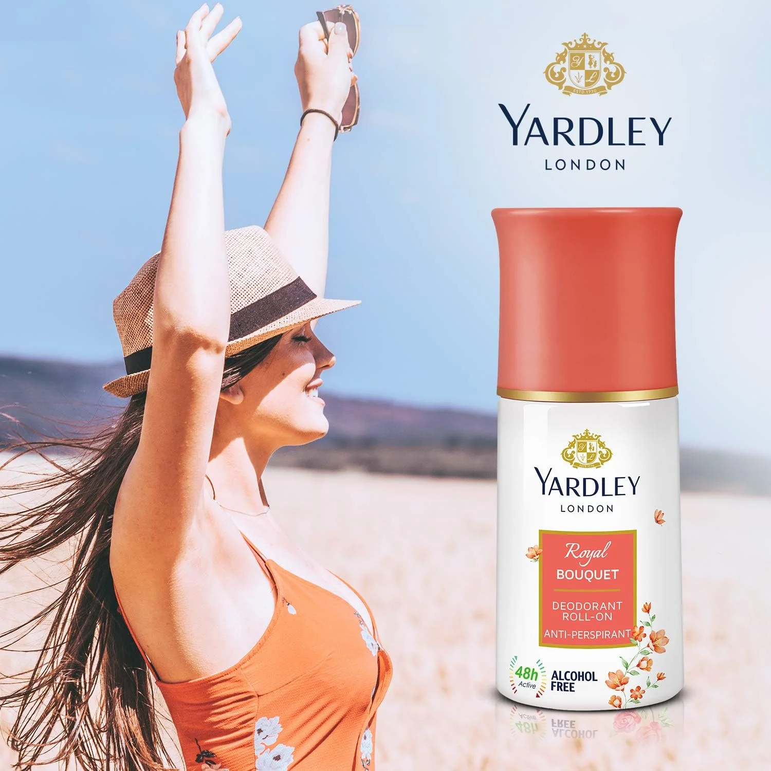 مجموعه رول ضد تعریق زنانه یاردلی مدل انگلیش بلوسوم و انگلیش رز - 50 میلی لیتر (بسته 3 عددی) | رایحه گلی و تازه | کاهش چروک، روشن کننده پوست