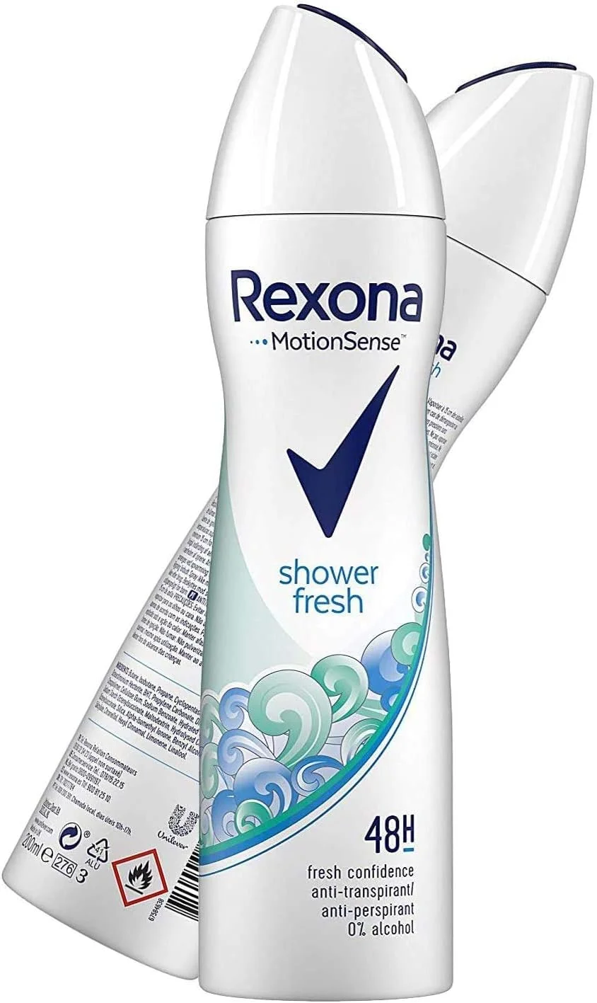 رکسونا موشن سنس شاور فرش، اسپری ضد تعریق با طراوت 48 ساعته، بسته 2 عددی
