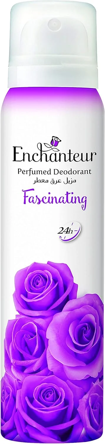 دئودورانت معطر افسونگر Enchanteur حجم 150 میلی لیتر | رایحه ماندگار، محافظت 24 ساعته در برابر بو | رایحه گل | اسپری ضد تعریق زنانه