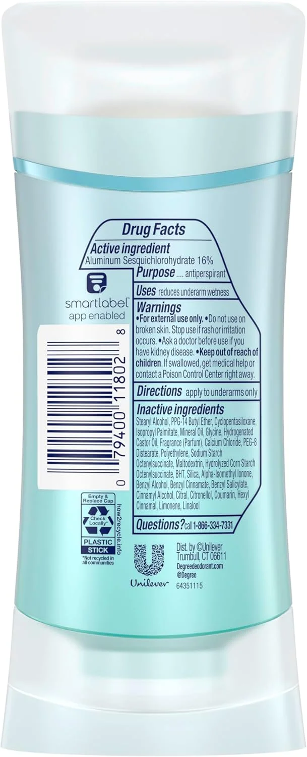 دئودورانت ضد تعریق Degree MotionSense، رایحه Shower Clean، بسته 4 عددی