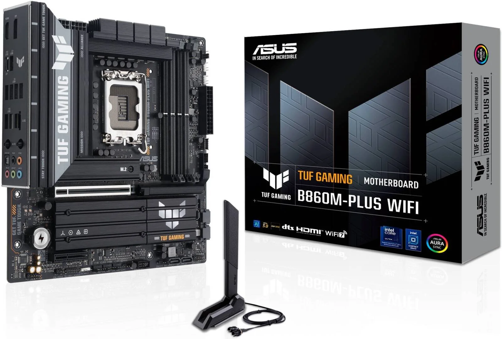 مادربرد ASUS TUF Gaming B860M-Plus WiFi LGA 1851 Micro-ATX، چیپست Intel B860، 4 اسلات DIMM DDR5، حداکثر حافظه 256 گیگابایت، 1 اسلات PCIe 5.0 x16 SafeSlot، 2 اسلات M.2، WiFi و BT | 90MB1JV0-M0EAY0