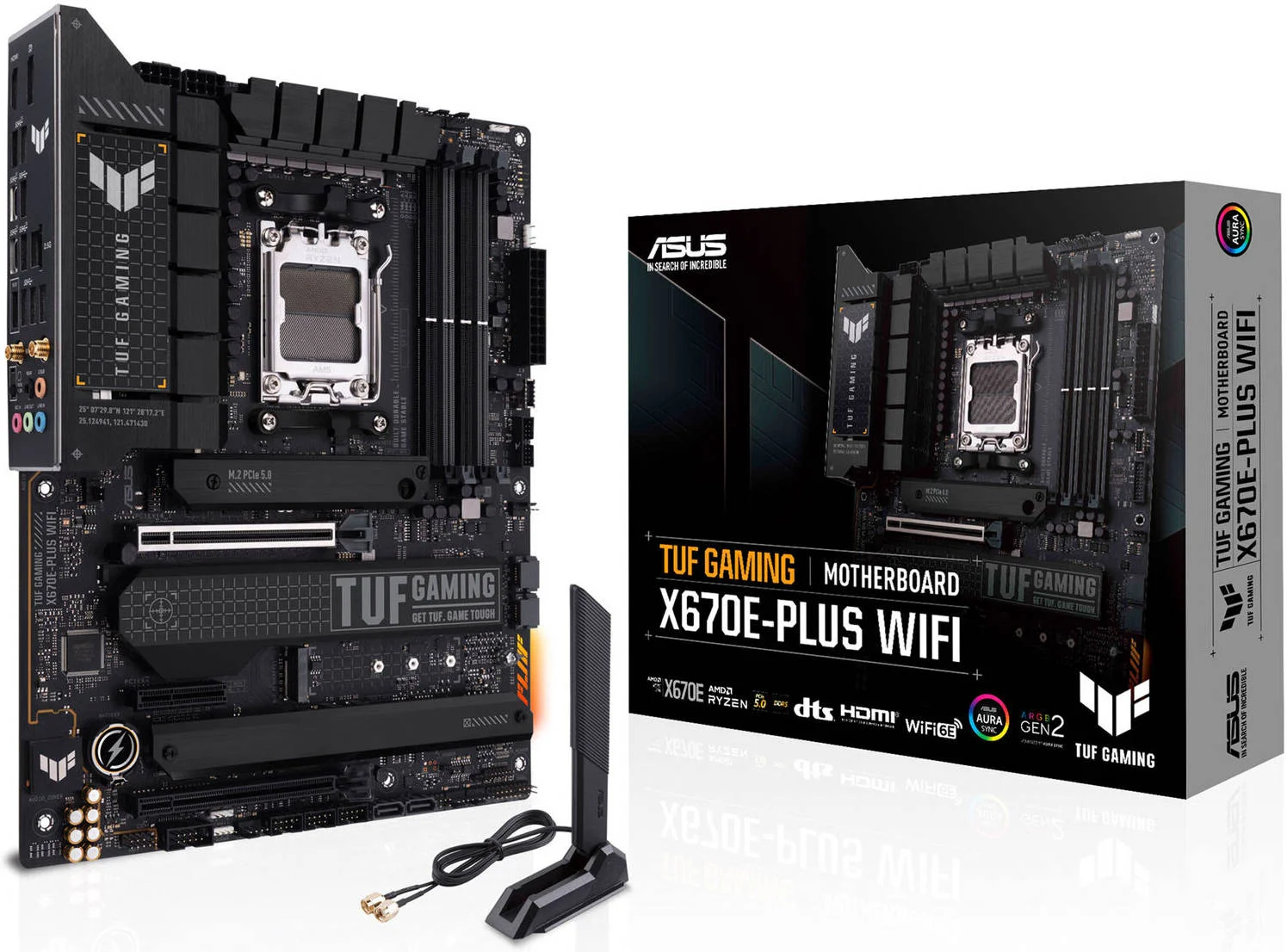 مادربرد ایسوس Tuf Gaming X670E-Plus Wifi ATX DDR5، سوکت AM5، چیپست AMD X670، اترنت Realtek 2.5Gb، محافظ LAN Tuf، Wi-Fi 6E، بلوتوث v5.2، حداکثر حافظه 128 گیگابایت، PCIe 5.0 | 90MB1BK0-M0EAY0