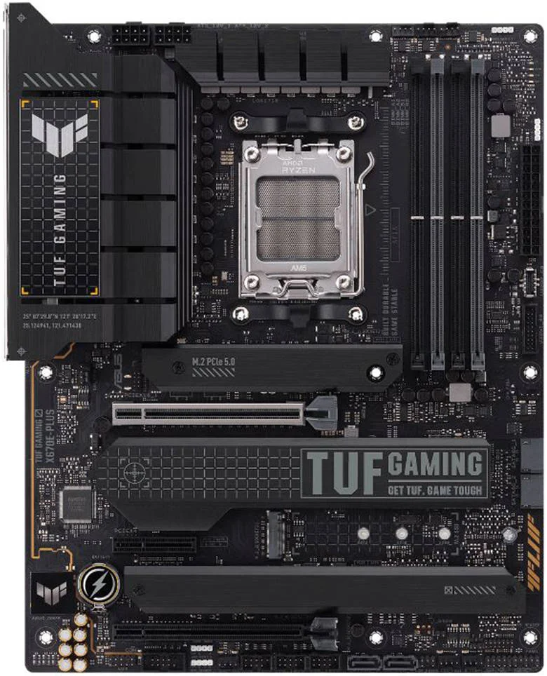 Asus Tuf Gaming X670E-Plus ATX DDR5 Motherboard, Socket AM5, AMD X670 Chipset, Realtek 2.5Gb Ethernet, 4M.2 Slots, Max 128GB Memory, PCIe 5.0, Aura Sync RGB Lighting, HDMI / DP | 90MB1BJ0-M0EAY0