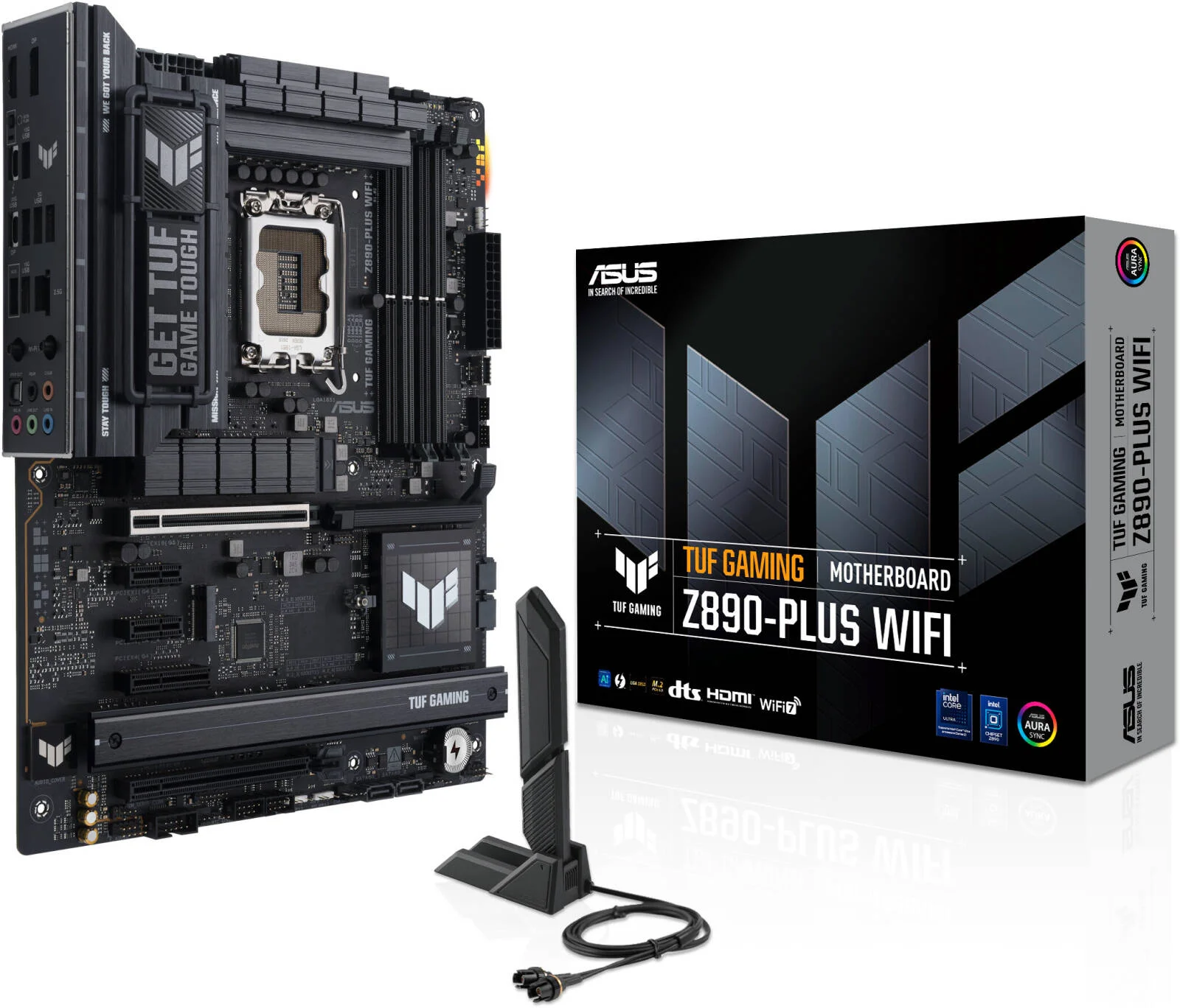 مادربرد ASUS TUF Gaming Z890-Plus Wi-Fi LGA 1851 ATX، چیپست Intel Z890، 4 اسلات DDR5 DIMM، حداکثر حافظه 192 گیگابایت، Wi-Fi 7 و BT 5.4، 1 اسلات PCIe 5.0 x16، 4 اسلات M.2، مشکی | 90MB1IQ0-M0EAY0