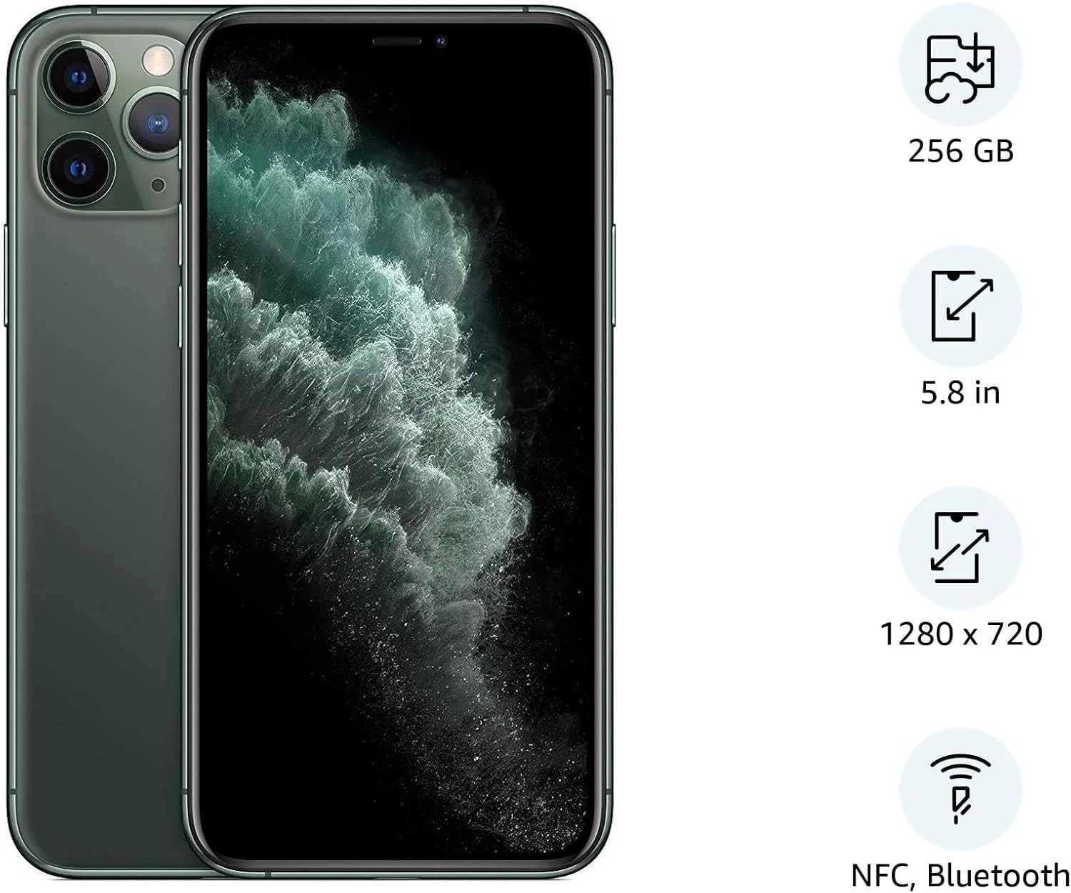 اپل آیفون 11 پرو (بازسازی شده) با FaceTime (256 گیگابایت) - سبز نیمه شب