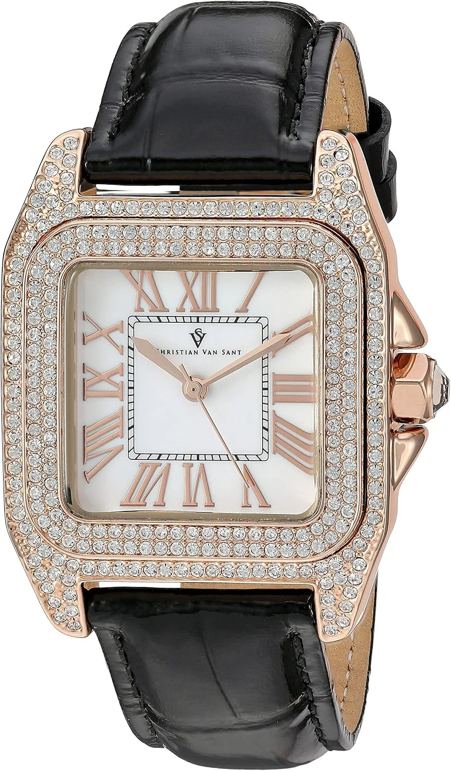 ساعت مچی زنانه کریستین ون سنت مدل Radieuse با بند چرمی، مشکی، 20 (مدل: CV4426)