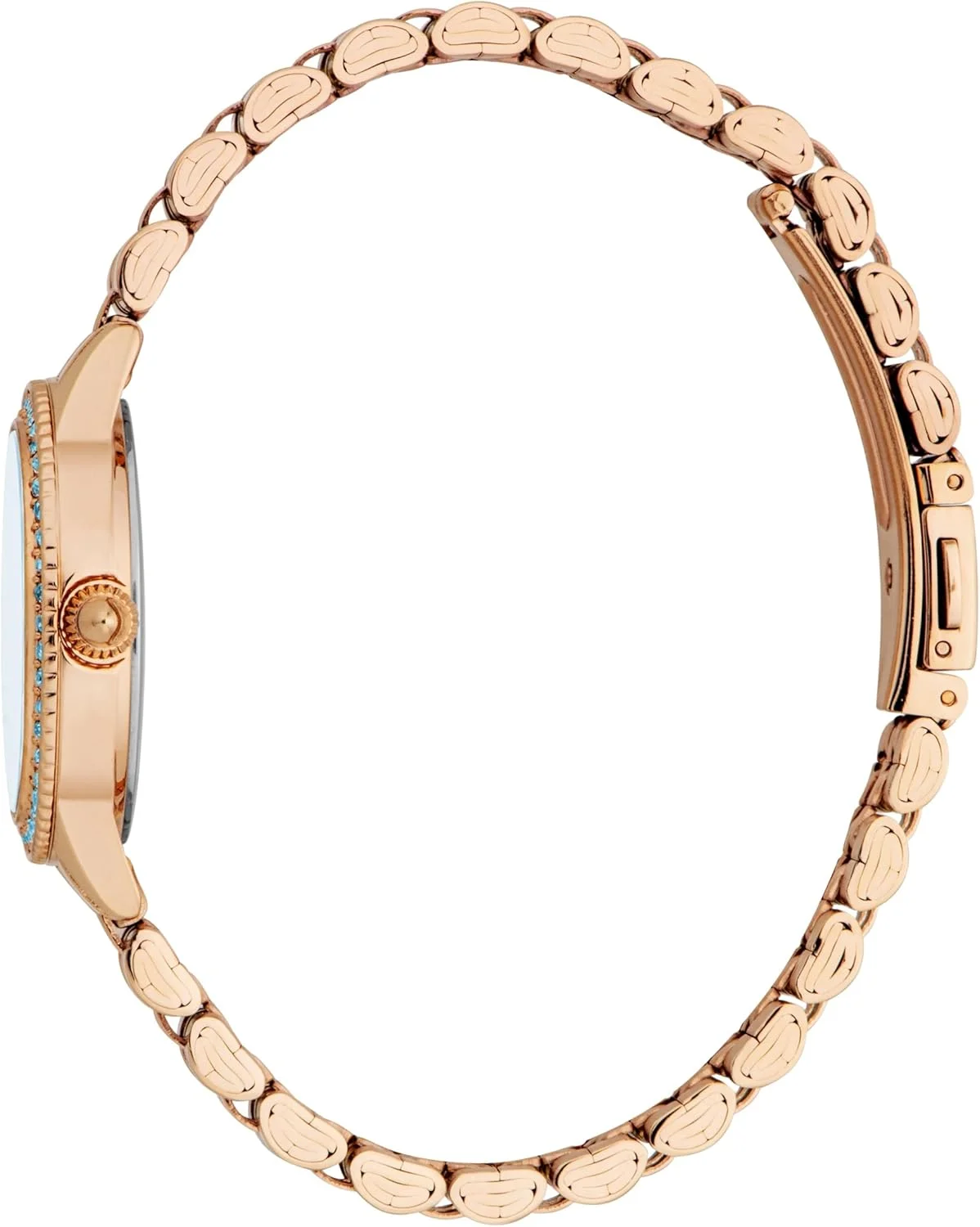 ساعت مچی زنانه جاست کاوالی، قاب رزگلد، صفحه آبی، بند فلزی، سه عقربه، 3ATM