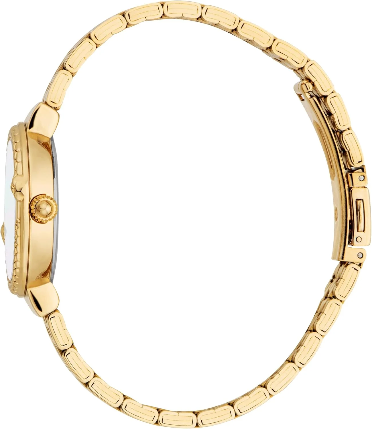 ساعت مچی زنانه جاست کاوالی، قاب طلایی رنگ، صفحه صدف سفید، دستبند فلزی طلایی رنگ، سه عقربه، 3 ATM