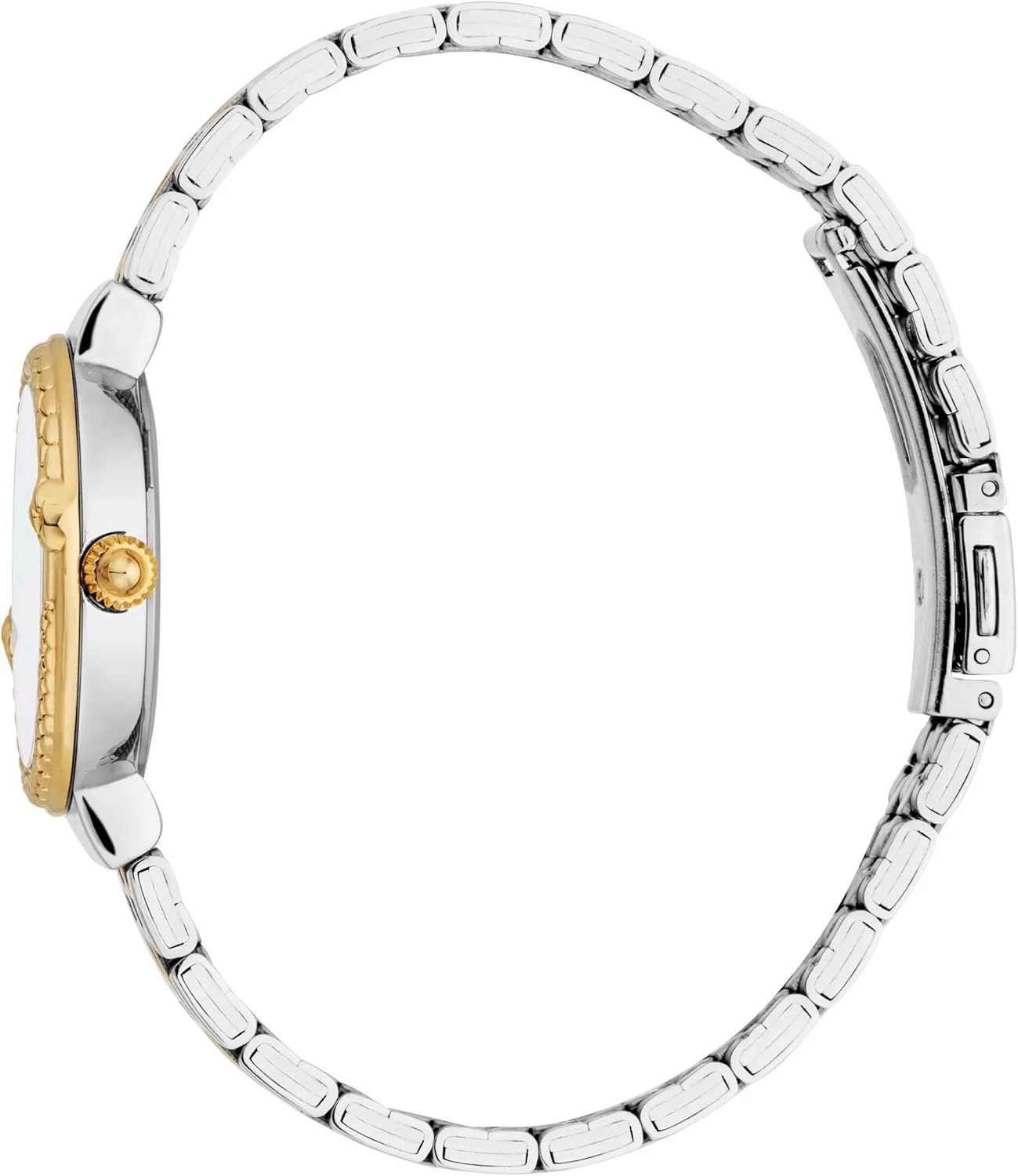 ساعت مچی زنانه جاست کاوالی، بدنه دو رنگ نقره ای و طلایی، صفحه صدف سفید، بند فلزی دو رنگ نقره ای و طلایی، سه عقربه، 3 ATM