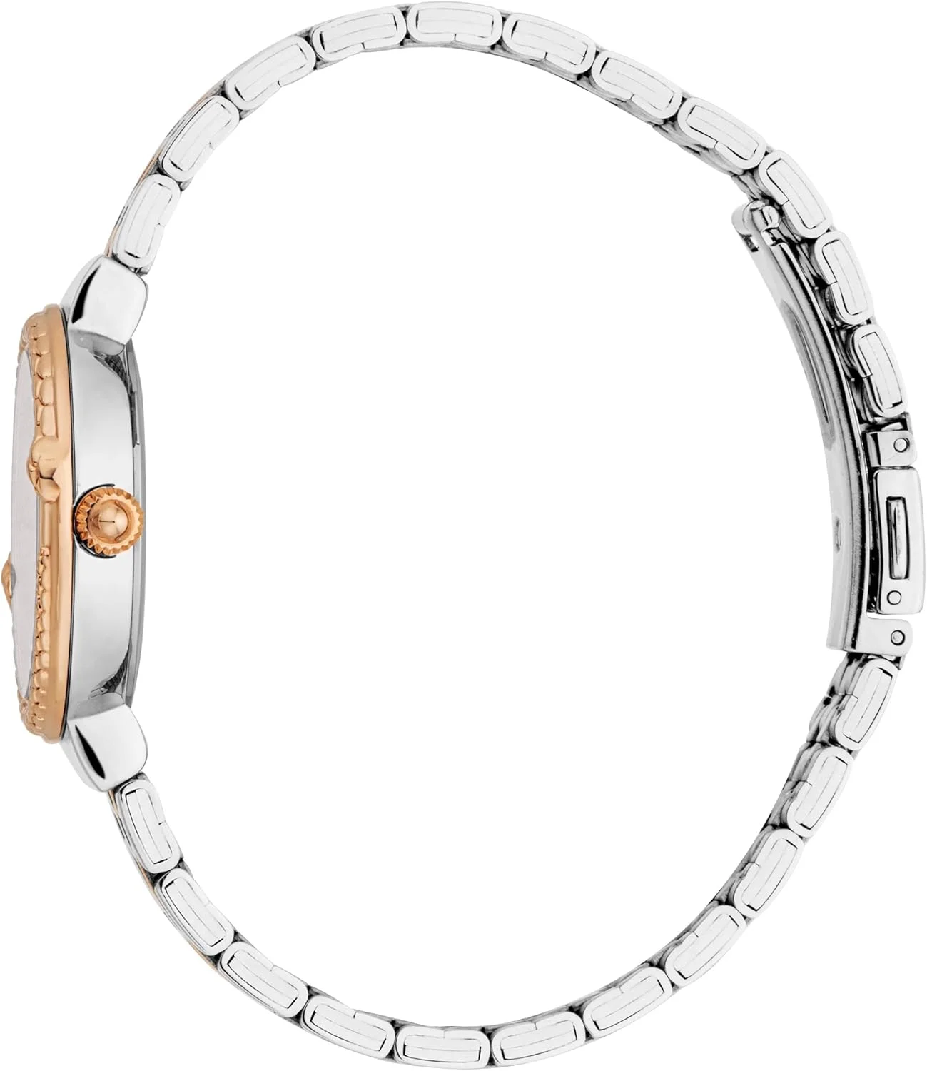 ساعت مچی زنانه جاست کاوالی، بدنه دو رنگ نقره ای و رزگلد، صفحه خاکستری تیره، دستبند فلزی دو رنگ نقره ای و رزگلد، سه عقربه، مقاومت در برابر آب تا 3ATM