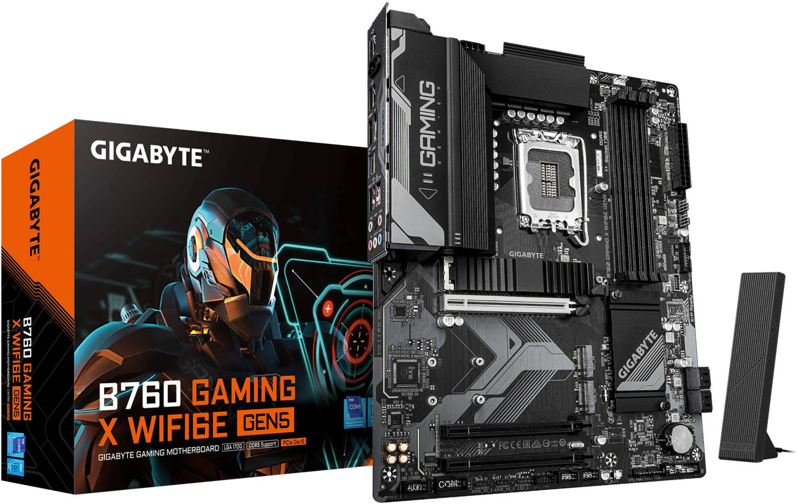 مادربرد GIGABYTE B760 Gaming X WIFI6E GEN5 LGA 1700 ATX، چیپست Intel B760، دارای 4 اسلات DDR5 DIMM، حداکثر حافظه 256 گیگابایت، 1 اسلات PCIe 5.0 x16، 3 اسلات M.2، WIFI 6E و BT5.3 | B760-G-X-WF6E-GEN5