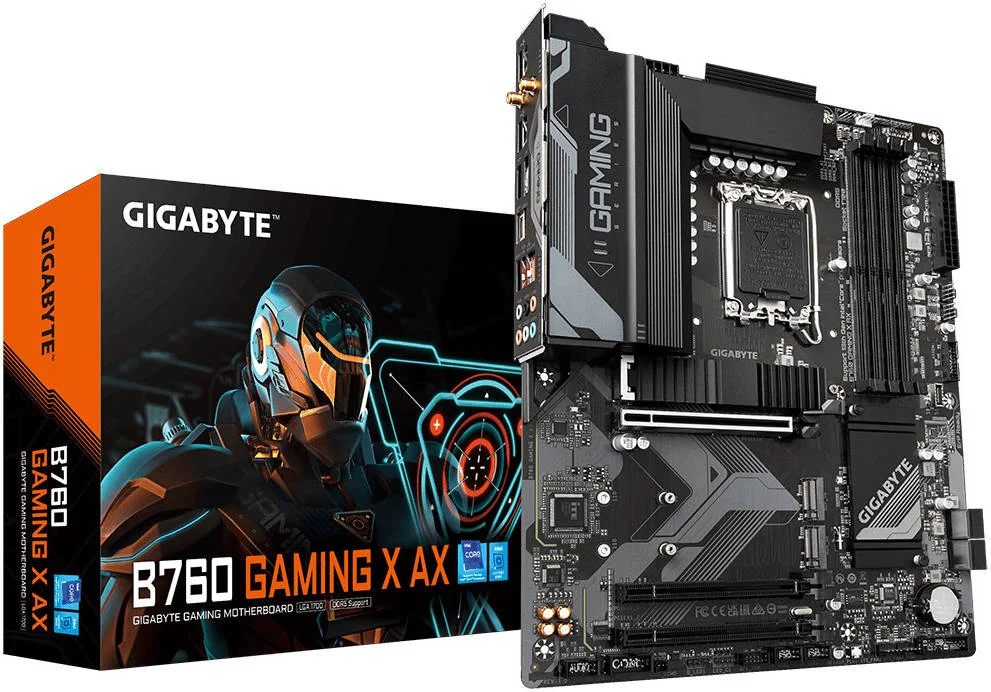 مادربرد گیگابایت B760 Gaming X AX Rev1.0 LGA 1700 ATX، چیپست Intel B760، 4 اسلات DDR5 DIMM، پشتیبانی تا 192 گیگابایت، LAN 2.5GbE، وایرلس 802.11ax، PCIe 4.0x16، HDMI / Displayport | B760 Gaming X AX