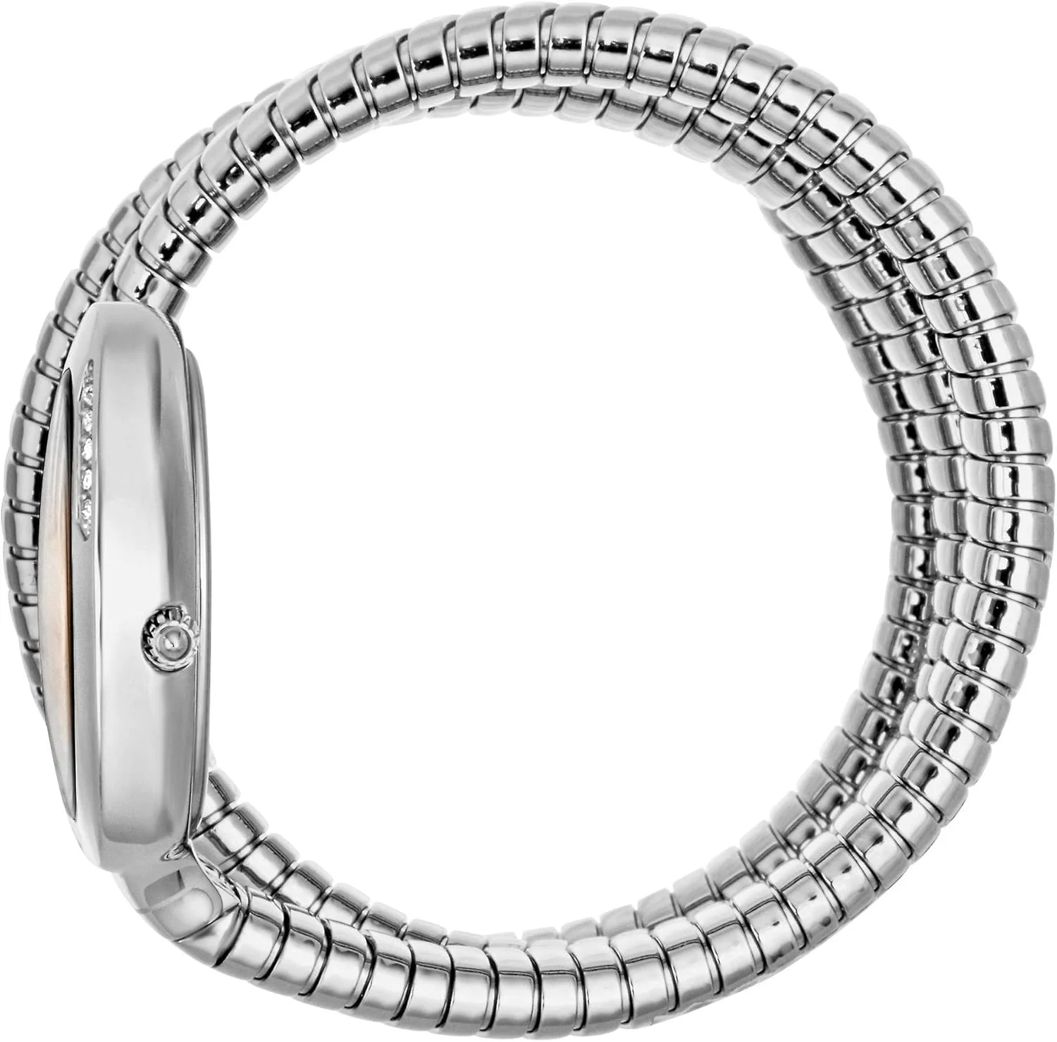 ساعت زنانه جاست کاوالی طرح مار، بدنه نقره ای، صفحه نقره ای، بند فلزی استیل، دو عقربه، مقاومت در برابر آب 3ATM - JC1L228M0015