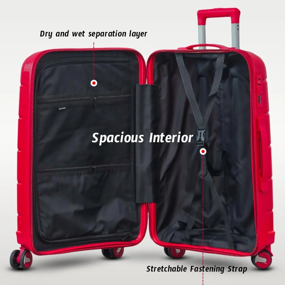 چمدان فوق العاده بزرگ 32 اینچی سبک وزن PP | چمدان مسافرتی هارد شل نشکن با ظرفیت 40 کیلوگرم، چرخ های اسپینر، قفل امنیتی، کیف ترولی (PP سرامیکی، خاکستری تیره) چمدان فوق العاده بزرگ 32 اینچی سبک وزن PP | چمدان مسافرتی هارد شل نشکن با ظرفیت 40 کیلوگرم، چرخ های اسپینر، قفل امنیتی، کیف ترولی (PP سرامیکی، خاکستری تیره)