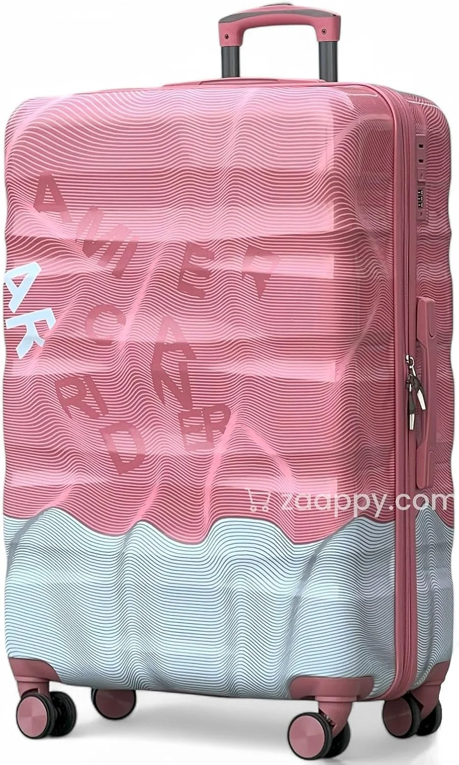 چمدان سایز بزرگ 28 اینچی سبک وزن، پلی کربنات (PC) سخت با طرح چاپی رنگارنگ، دارای چرخ های اسپینر روان و قفل ترکیبی، بهترین چمدان برای مسافرت (رزگلد، سایز بزرگ 28 اینچ)