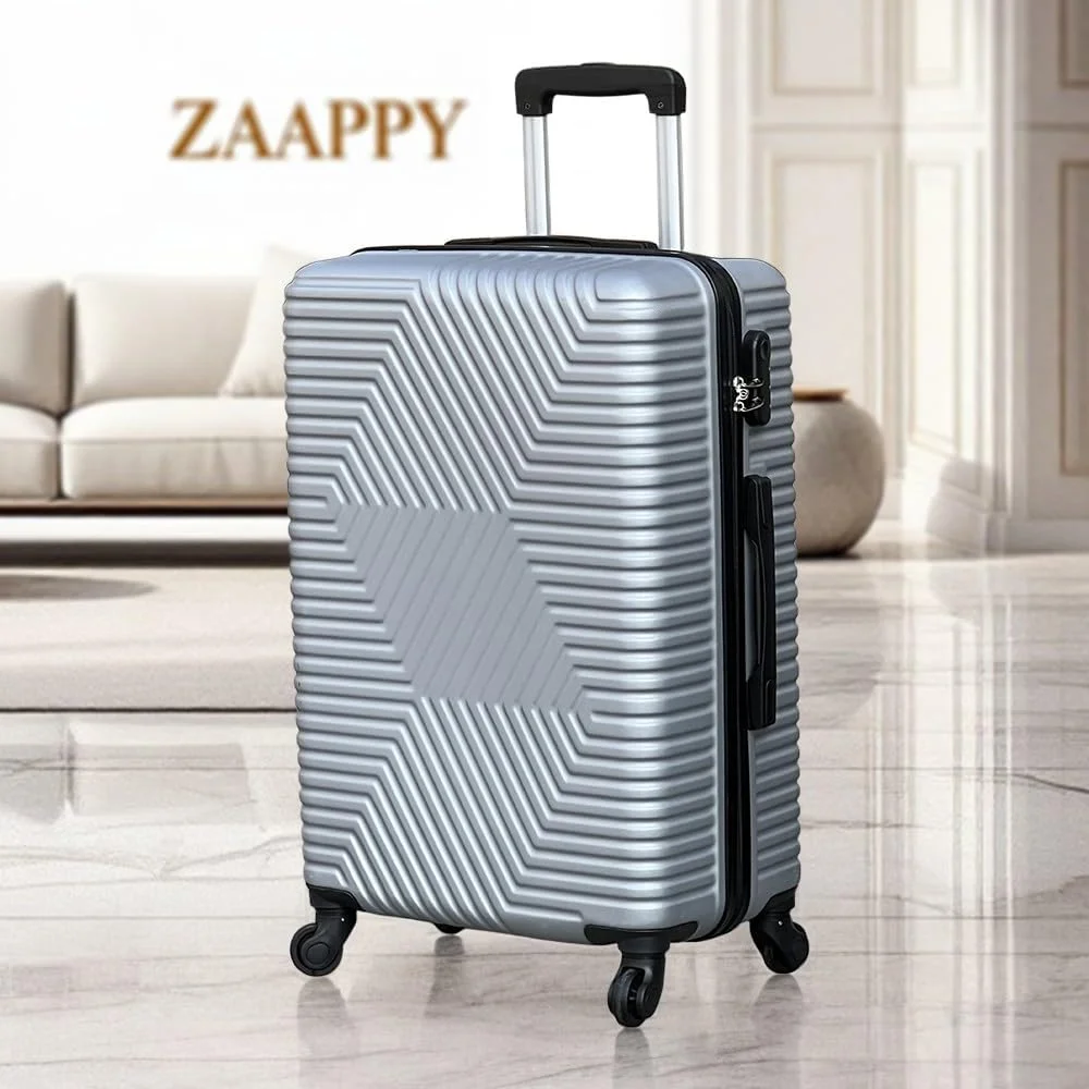 چمدان متوسط 24 اینچی ABS سبک وزن - چمدان سخت پوسته بادوام با چرخ های اسپینر - ایده آل برای 3-5 روز مسافرت، 20-25 کیلوگرم برای آقایان و بانوان (زیگ زاگ، نقره ای) چمدان متوسط 24 اینچی ABS سبک وزن - چمدان سخت پوسته بادوام با چرخ های اسپینر - ایده آل برای 3-5 روز مسافرت، 20-25 کیلوگرم برای آقایان و بانوان (زیگ زاگ، نقره ای)